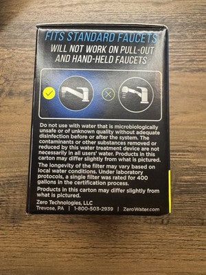 New Sealed Extreme Life Faucet Mount Replacement Filter by Zero Water 400 Gallon