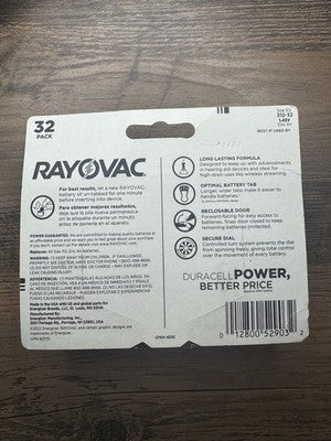 Rayovac 312 Hearing Aid Batteries 32 Count Made in the USA | Best Before 03/2027