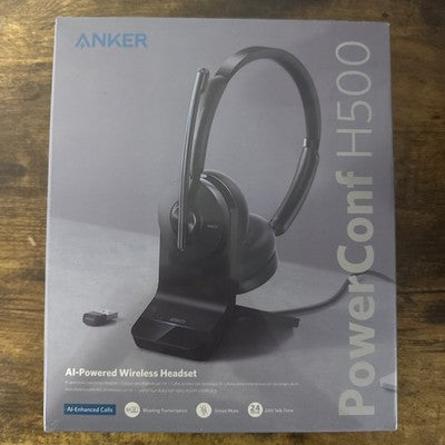 Anker PowerConf H500 Bluetooth Dual-Ear Headset with Mic  A3511012 AI With Stand