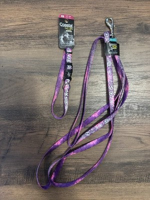 Coastal Reflective XS Adjustable Dog Collar - Pink 8” - 12” And 6’XS Leash Combo