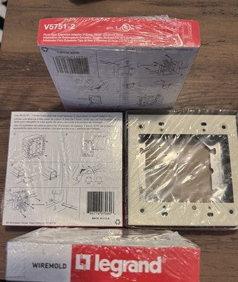 4PK Legrand Extending Power On-Wall Flush Type Extension Adapter Ivory 2-Gang