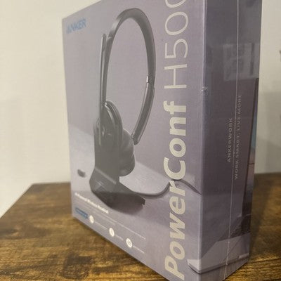 Anker PowerConf H500 Bluetooth Dual-Ear Headset with Mic  A3511012 AI With Stand