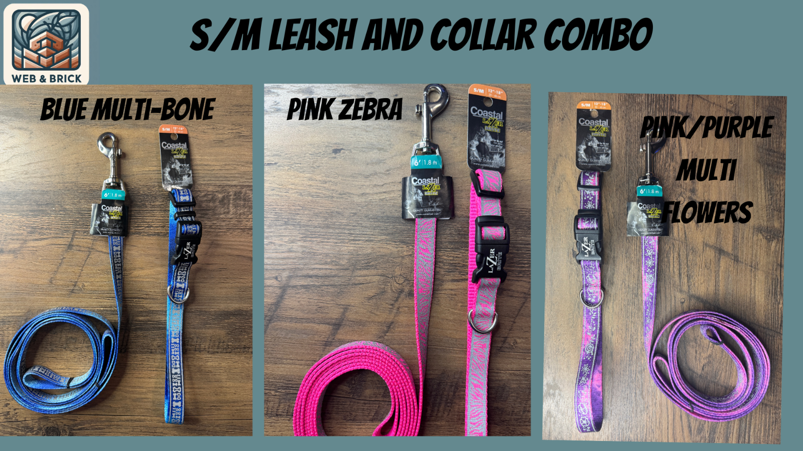 Lazer Brite Reflective Dog Leashes & Collars Choose Color and Size Swivel Clip
