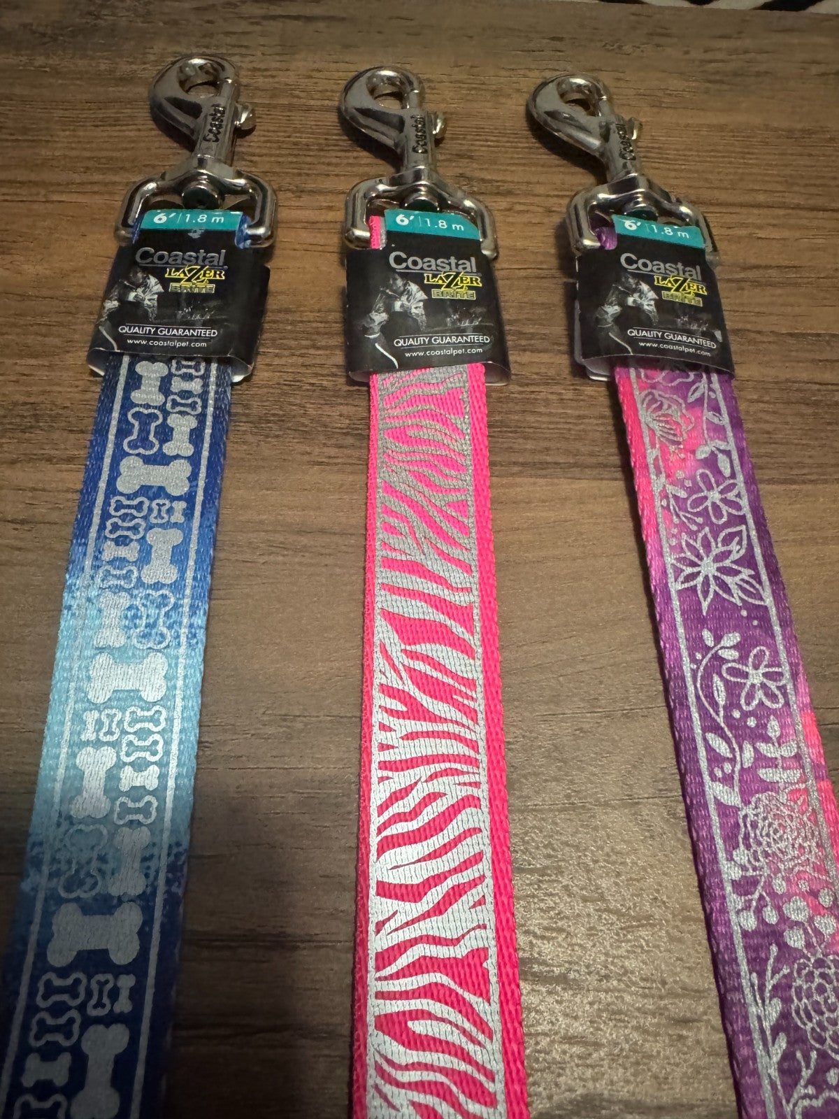 Lazer Brite Reflective Dog Leashes & Collars Choose Color and Size Swivel Clip