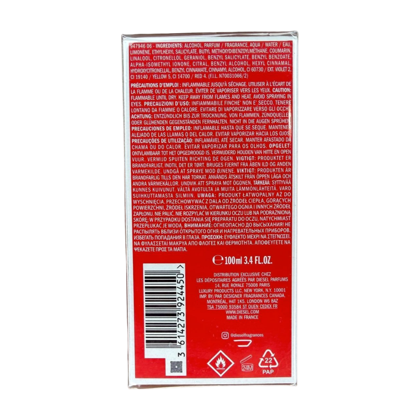 D Red Eau De Parfum - 3.4oz New in box sealed