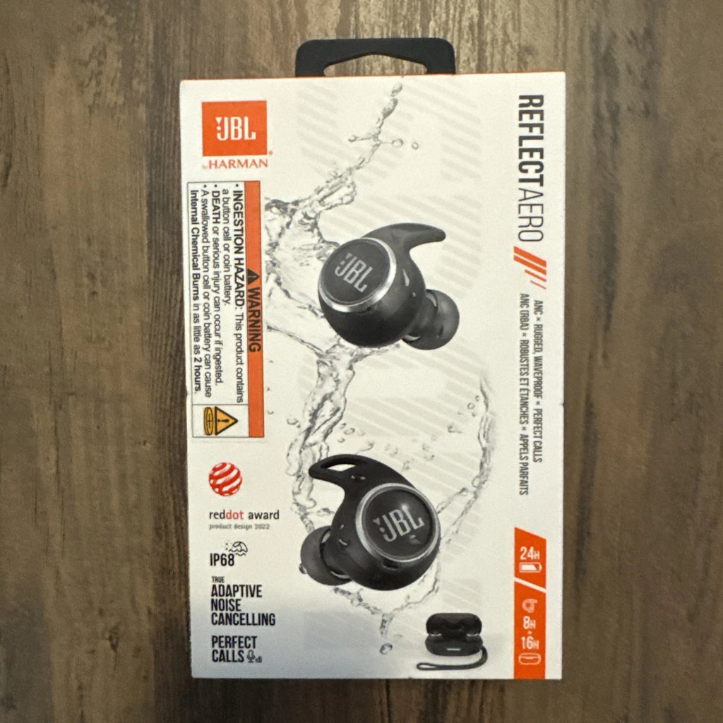 JBL Reflect Aero - True Wireless Noise Cancelling Active Earbuds, 6 mics for Perfect Calls with VoiceAware, Extreme dustproof & Waterproof, Comfortable, Secure fit, 24hr with Fast-Charging (Black)